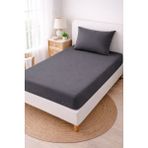 Madame Home Ranforce Lastikli Çarşaf Takımı Tek Kişilik %100 Pamuk 30 cm Derinlik - Antrasit - 90*190