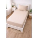 Madame Home Ranforce Lastikli Çarşaf Takımı Tek Kişilik %100 Pamuk 30 cm Derinlik - Bej - Cappuccino - 90*190