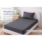 Madame Home Tek Kişilik Lastikli Çarşaf Takımı 90X190 cm Pamuklu Kumaş 1 Adet Yastık Kılıfı Köşe Derinlik 20CM - Antrasit - 90*190