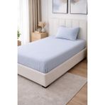 Madame Home Tek Kişilik Lastikli Çarşaf Takımı 90X190 cm Pamuklu Kumaş 1 Adet Yastık Kılıfı Köşe Derinlik 20CM - Gri - 90*190