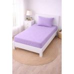 Madame Home Tek Kişilik Lastikli Çarşaf Takımı 90X190 cm Pamuklu Kumaş 1 Adet Yastık Kılıfı Köşe Derinlik 20CM - Mor - 90*190