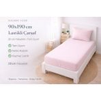 Madame Home Tek Kişilik Lastikli Çarşaf Takımı 90X190 cm Pamuklu Kumaş 1 Adet Yastık Kılıfı Köşe Derinlik 20CM - Pembe - Ekru - 90*190