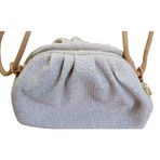 Madame Leman Logo Desenli Çapraz Çanta, Bej, Sentetik Deri, Dikdörtgen, Ayarlanabilir Askılı, 20x14 cm