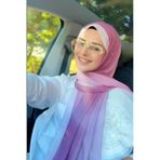 Madame Polo Tuğba BAĞ Fransız İpeği Degrade Desen Şal - Pembe
