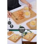 madamev 2li Büyük Boy Gourmet Bambu Kahvaltı Tabağı Pasta Servis Sunum Tepsi Ikramlık Ahşap Tabak 36X24 Set - 2li Bambu Sunum Tepsi
