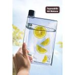 madamev A5 Bottle Motivasyon Su Matarası Şeffaf Notebook Taşınabilir Sporcu Suluk Su Şişesi 350ML