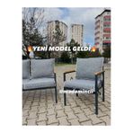MADAMİNCİ Balkon Bahçe Mobilyası Fitilli Minder Kılıfı Sandalye Minderi