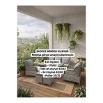 MADAMİNCİ Balkon & Bahçe Mobilyası Minder Kılıfı – Su İtici Kumaş (MOBİLYA GÖRSEL AMAÇLI KULLANILMIŞTIR