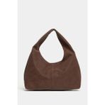 Madamra Kahverengi Süet Kadın Shopper Omuz Çantası Yumuşak Form Vintage Model Şık Görünüm