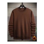 Mad&Calf Erkek Basic Bisiklet Yaka Baskısız Düz Oversize Salaş Bol Kesim Polar Sweatshirt