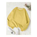 Mad&Calf Kadın Basic 0 Sıfır Yaka Baskısız Düz Oversize Salaş Bol Kesim Polar Sweatshirt