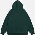 Mad&Calf Kadın Pink Leopard Baskılı Kapüşonlu Polarlı Oversize Sweatshirt Koyu Yeşil M