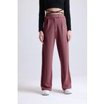 Mad&Calf Kadın Wide Leg Likralı Cırt Kapamalı Lastikli Palazzo Pantolon Saks XL