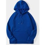 Mad&Calf Unisex Basic Kapüşonlu Cepli Sweatshirt Saks XS