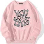Mad&Calf Unisex You Got This Baskılı Oversize Polarlı Sweatshirt Pembe M