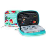 Made Easy Kit Günlük ve Seyahat için Hap Kılıfı - 7 Günlük Haftalık İlaç Takviyesi Vitamin Düzenleyici Sıralayıcı İzleyici - Cepli Neopren Çanta - Kompakt Taşınabilir 8 Bölmeli (Deniz Mavisi)