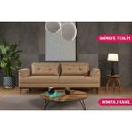 Madera Koltuk Takımı Keten Hardal Kazayağı - Sarı