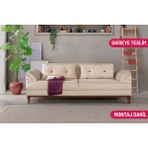 Madera Üçlü Yataklı Kanepe Babyface Krem