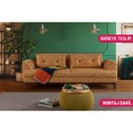 Madera Üçlü Yataklı Kanepe Bora Hardal - Sarı
