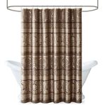 Madison Park Bellagio Boz Kahverengi Duş Perdesi, Banyo için Geçişli Duş Perdeleri, 72 X 72, Bej