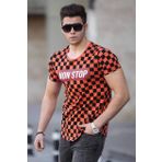 Madmext 2621 Turuncu Siyah Erkek T-Shirt