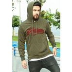 Madmext 2825 Haki Kapşonlu Erkek Sweatshirt