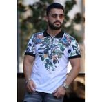 Madmext 2885 Erkek Çiçek Detaylı Polo Tişört
