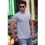 Madmext 3006 Gri Baskılı Erkek T-shirt
