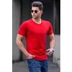 Madmext 3006 Kırmızı Baskılı Erkek T-shirt