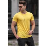 Madmext 3006 Sarı Baskılı Erkek T-shirt