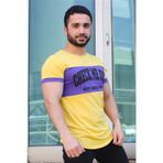 Madmext 3013 Sarı Baskı Detaylı Erkek T-shirt