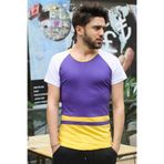 Madmext 3014 Şerit Detaylı Mor Erkek T-shirt