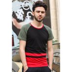 Madmext 3014 Şerit Detaylı Siyah Erkek T-shirt
