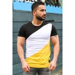 Madmext 3018 Renk Bloklu Siyah Erkek T-shirt