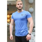 Madmext 3037 Sax Mavi Baskılı Erkek T-Shirt