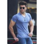 Madmext 4054 Mavi Basic Erkek T-Shirt