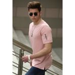 Madmext 4103 Pudra Fermuar Detaylı Erkek T-shirt