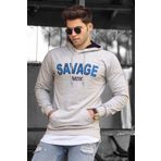 Madmext 4147 Gri Kapşonlu Erkek Sweatshirt