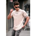 Madmext 4461 Erkek Bej Basic Erkek T-shirt