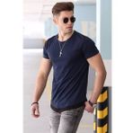 Madmext 4465 Basic Lacivert Erkek T-Shirt