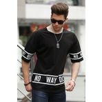 Madmext 4483 Baskılı Siyah Erkek T-shirt
