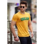 Madmext 4485 Baskılı Sarı Erkek T-shirt