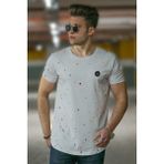 Madmext 4505 Püskürtme Desen Beyaz Erkek T-shirt