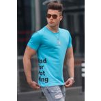 Madmext 4553 Mavi Baskılı Erkek T-shirt
