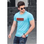 Madmext 4589 Mavi Baskılı Erkek T-shirt