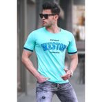 Madmext 4593 Mint Yeşili Baskılı Erkek T-shirt