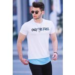 Madmext 4597 Beyaz Baskılı Erkek Tişört