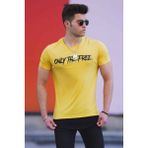 Madmext 4597 Sarı Baskılı Erkek T-shirt