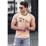 Madmext 4606 Camel Baskılı Erkek T-shirt