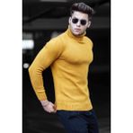 Madmext 4659 Hardal Balıkçı Yaka Erkek Kazak